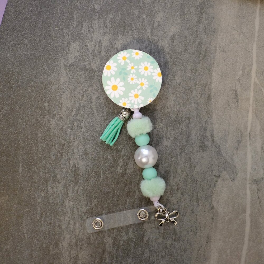 Fun Beaded Badge Reels, Handmade, retractable, clip, nurse, teacher, gift